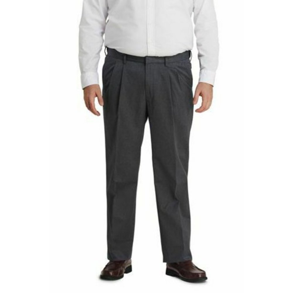 NWT LANDS' END TWILL DRESS PANTS COLOR‎ DARK ASPHALT HEATHER 44 TALL